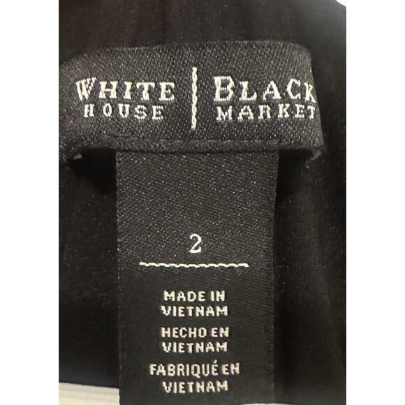 White House Black Market Sleeveless Dress Size 2 Black White Polka Dot Twisted - Picture 3 of 4